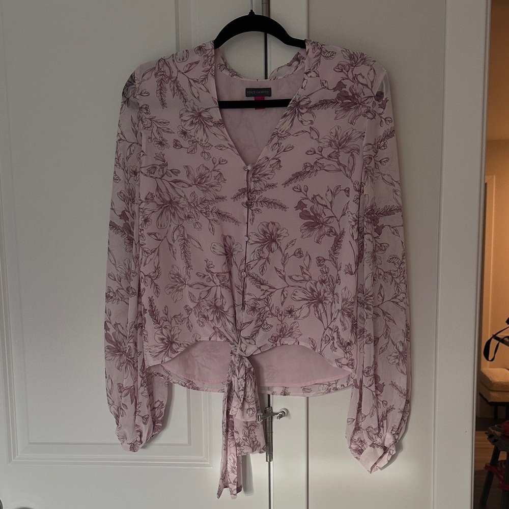 Vince Camuto Light Pink Floral Blouse